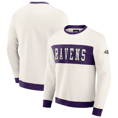 Baltimore Ravens Darius Rucker Collection Colorblock Pullover Sweatshirt - Cream outlet