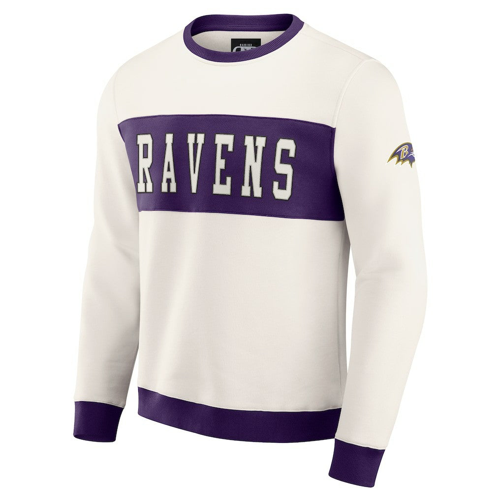 Baltimore Ravens Darius Rucker Collection Colorblock Pullover Sweatshirt - Cream outlet