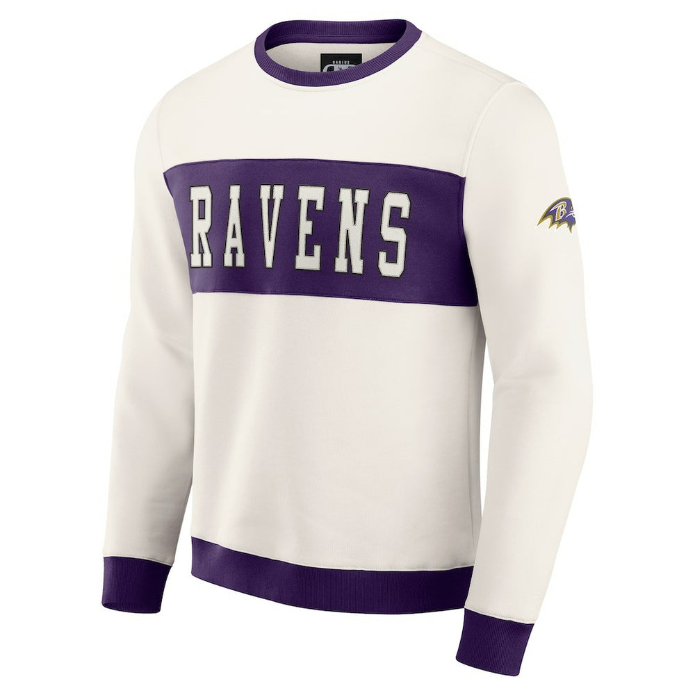 Baltimore Ravens Darius Rucker Collection Colorblock Pullover Sweatshirt - Cream outlet
