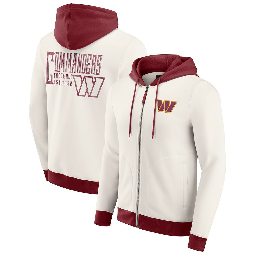 Washington Commanders Darius Rucker Collection Distressed Graphics Full-Zip Hoodie - Cream on sale