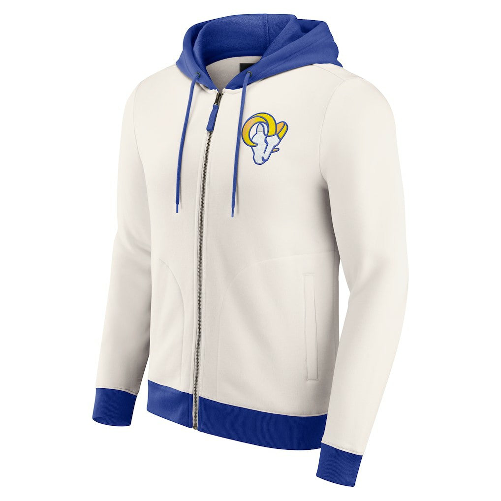 Los Angeles Rams Darius Rucker Collection Distressed Graphics Full-Zip Hoodie - Cream sale