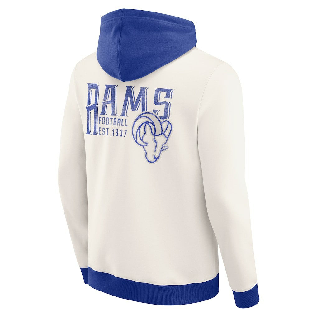 Los Angeles Rams Darius Rucker Collection Distressed Graphics Full-Zip Hoodie - Cream sale