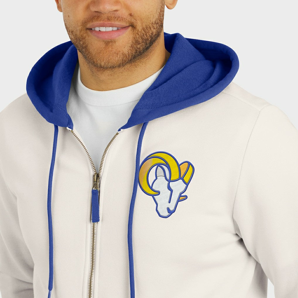 Los Angeles Rams Darius Rucker Collection Distressed Graphics Full-Zip Hoodie - Cream sale