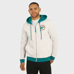 Miami Dolphins Darius Rucker Collection Distressed Graphics Full-Zip Hoodie - Cream on sale