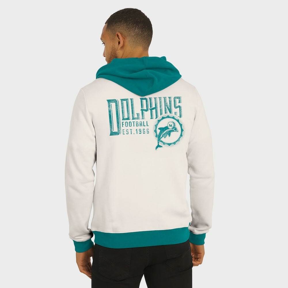 Miami Dolphins Darius Rucker Collection Distressed Graphics Full-Zip Hoodie - Cream on sale