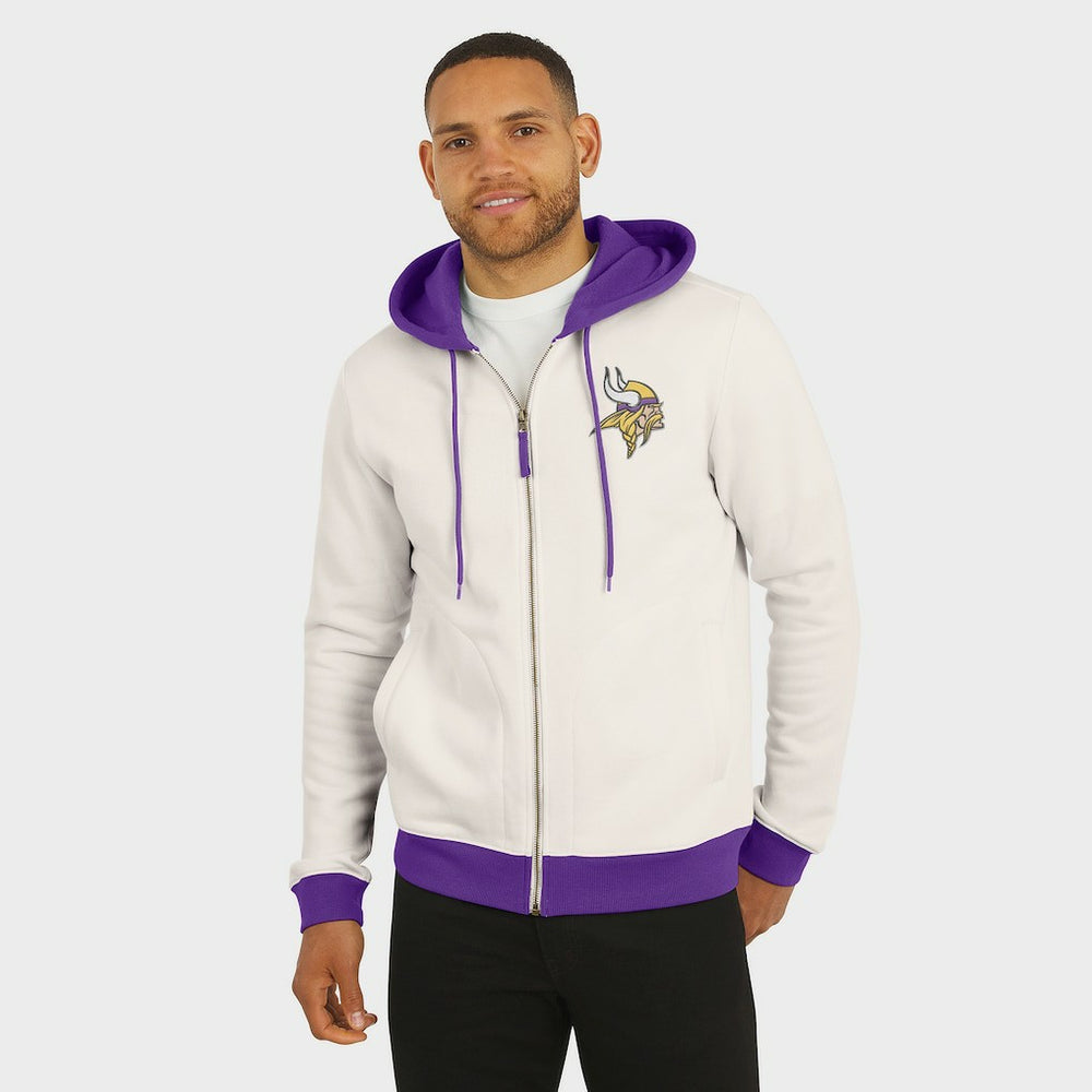 Minnesota Vikings Darius Rucker Collection Distressed Graphics Full-Zip Hoodie - Cream on sale