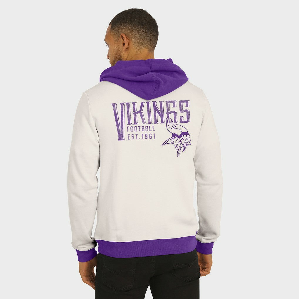 Minnesota Vikings Darius Rucker Collection Distressed Graphics Full-Zip Hoodie - Cream on sale