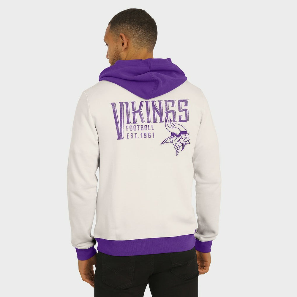 Minnesota Vikings Darius Rucker Collection Distressed Graphics Full-Zip Hoodie - Cream on sale