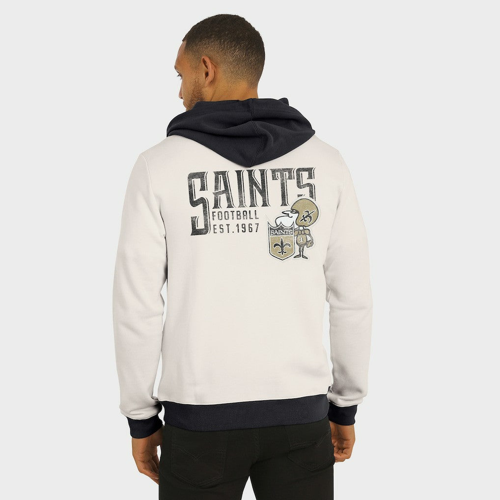 New Orleans Saints Darius Rucker Collection Distressed Graphics Full-Zip Hoodie - Cream discount