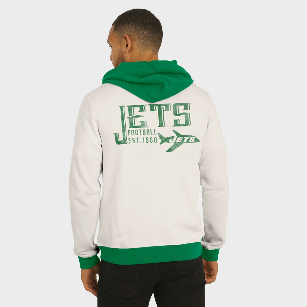 New York Jets Darius Rucker Collection Distressed Graphics Full-Zip Hoodie - Cream online