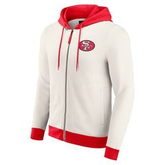 San Francisco 49ers Darius Rucker Collection Distressed Graphics Full-Zip Hoodie - Cream cheap