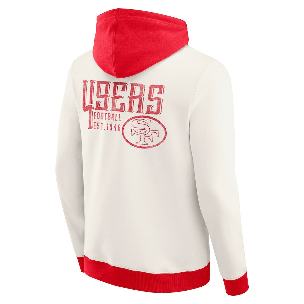 San Francisco 49ers Darius Rucker Collection Distressed Graphics Full-Zip Hoodie - Cream cheap