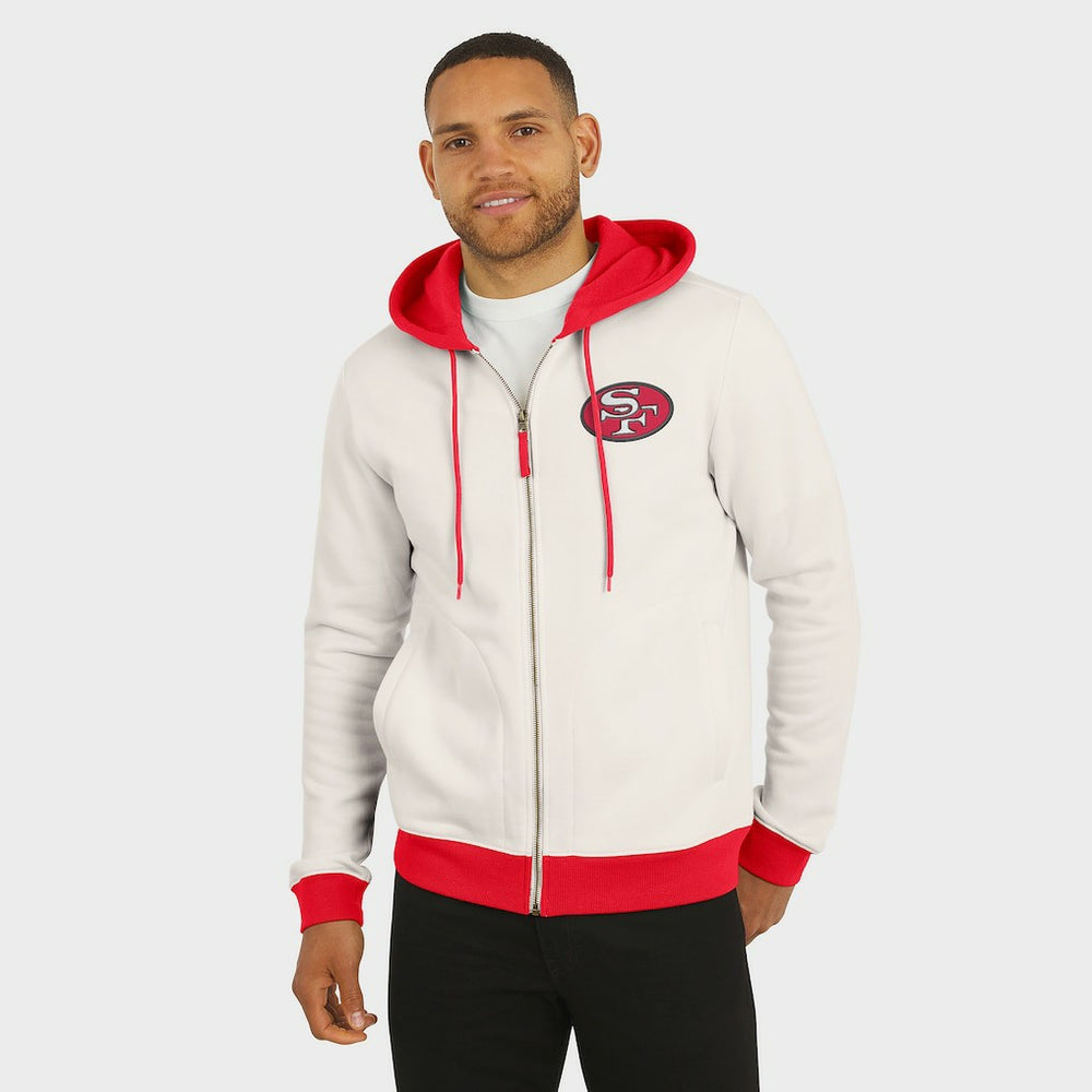 San Francisco 49ers Darius Rucker Collection Distressed Graphics Full-Zip Hoodie - Cream cheap