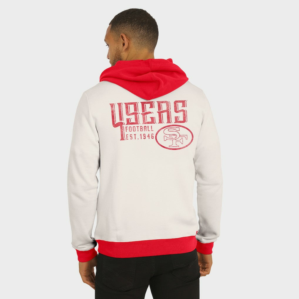 San Francisco 49ers Darius Rucker Collection Distressed Graphics Full-Zip Hoodie - Cream cheap