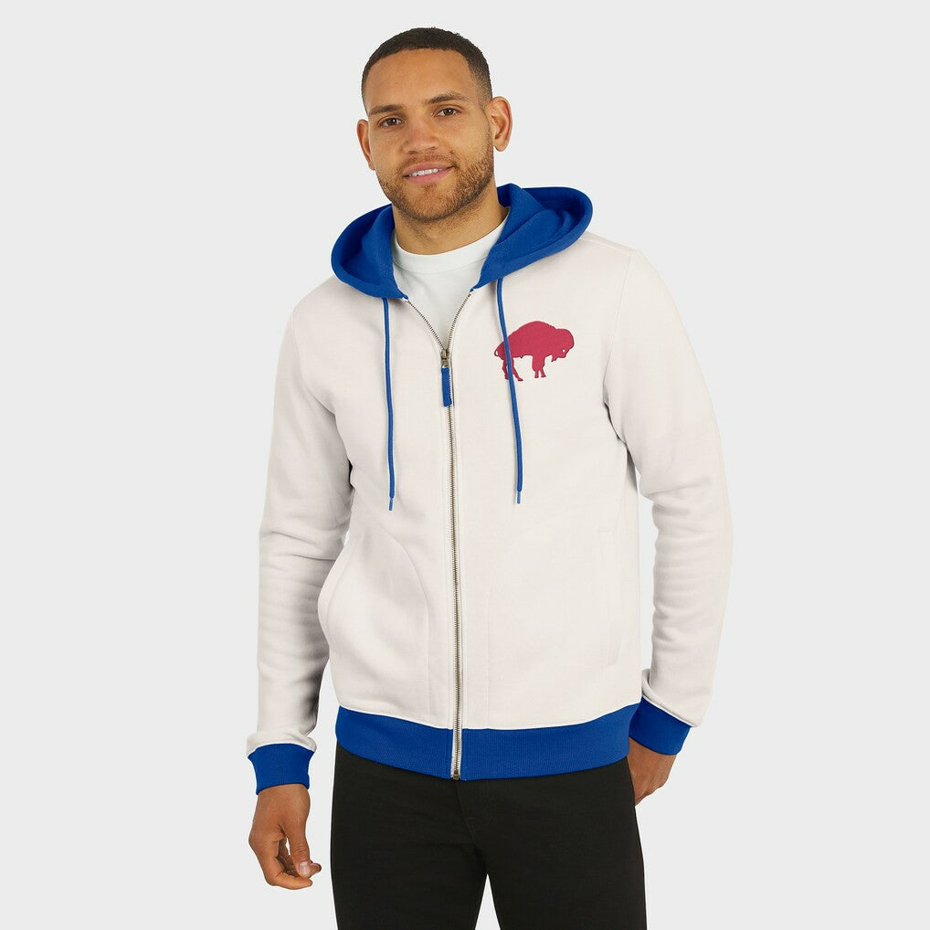 Buffalo Bills Darius Rucker Collection Distressed Graphics Full-Zip Hoodie - Cream discount