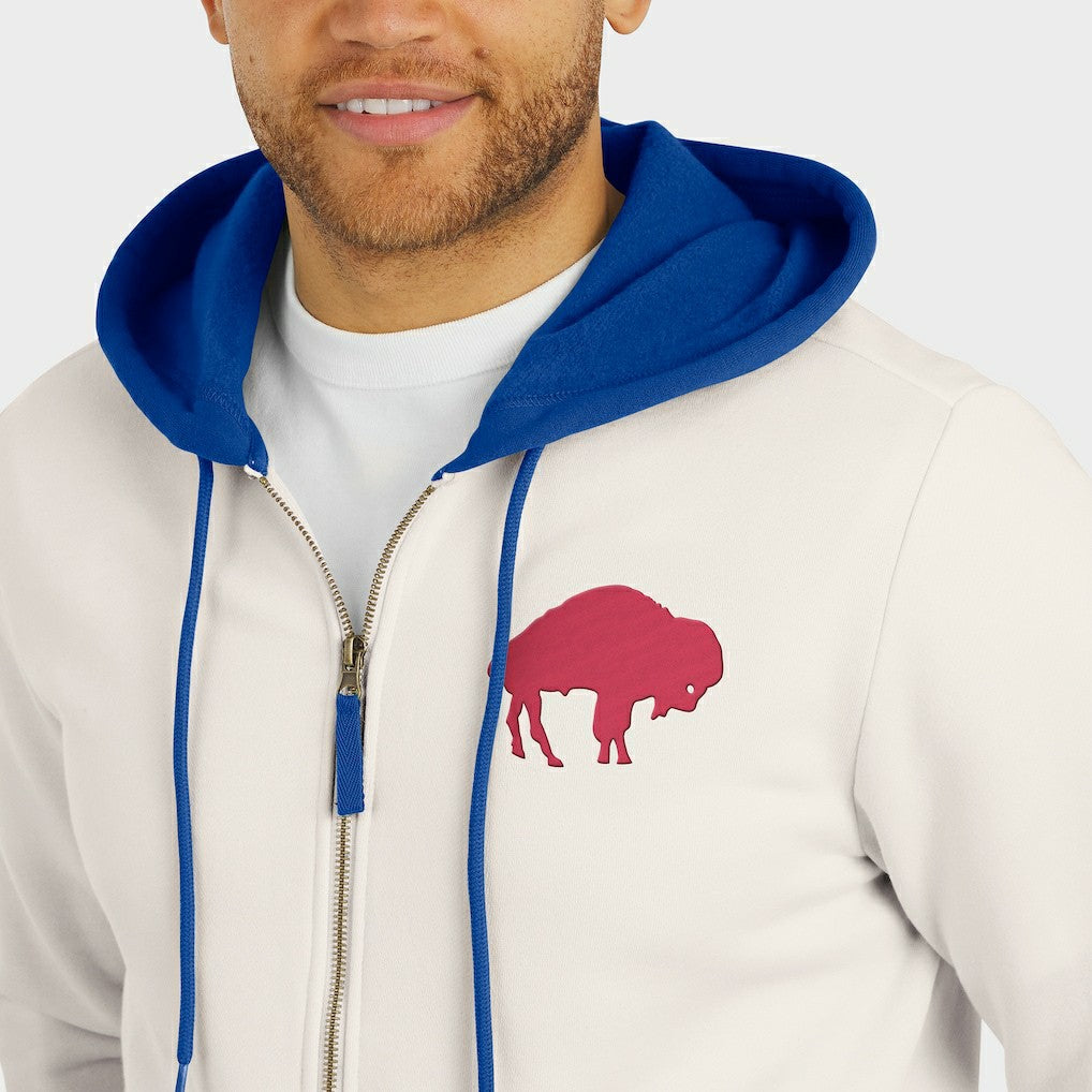 Buffalo Bills Darius Rucker Collection Distressed Graphics Full-Zip Hoodie - Cream discount