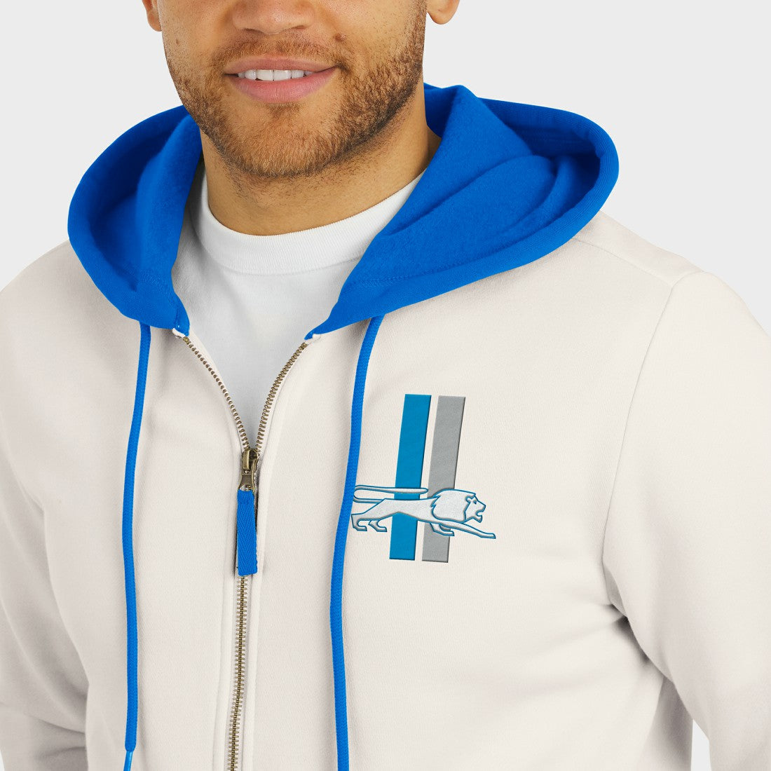 Detroit Lions Darius Rucker Collection Distressed Graphics Full-Zip Hoodie - Cream sale