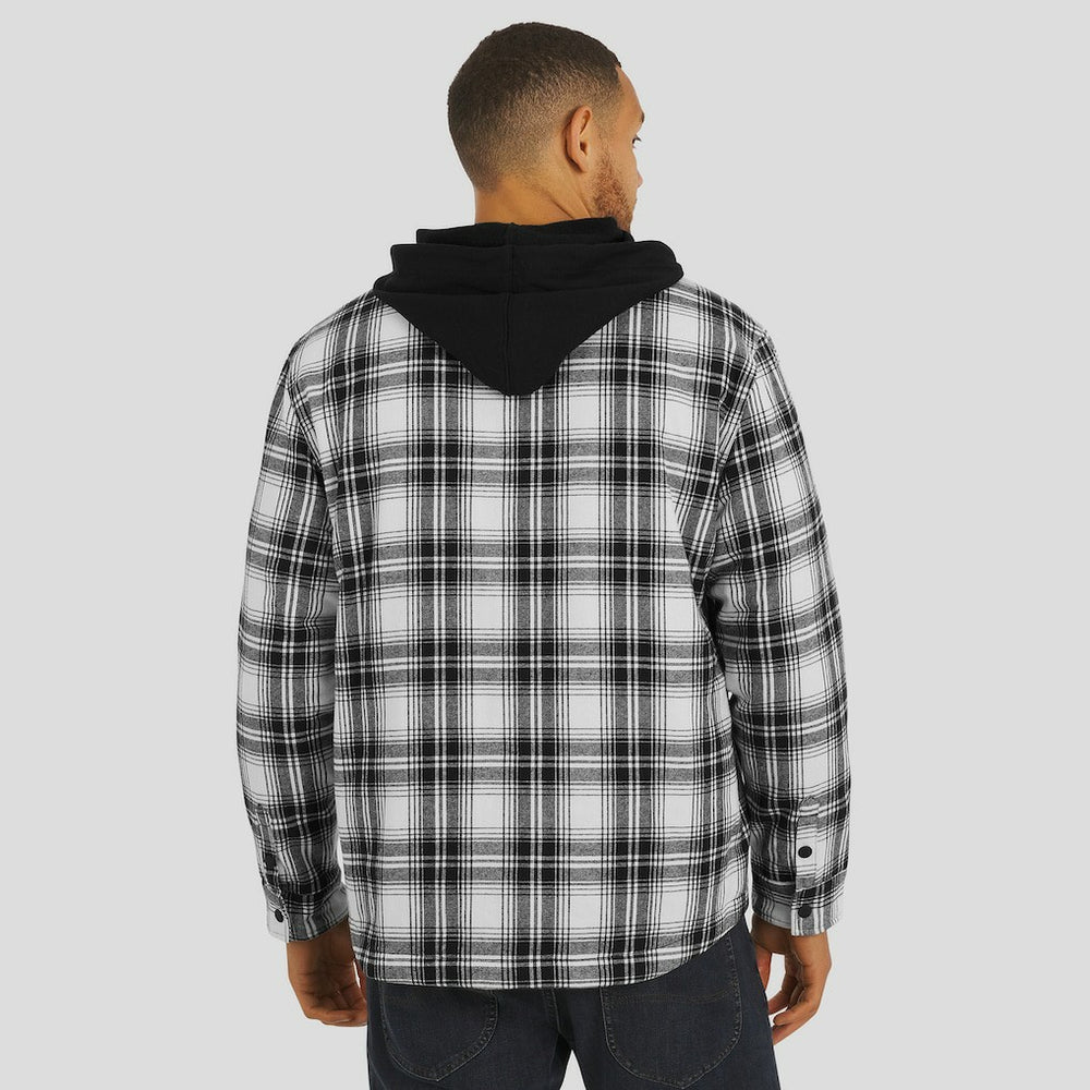 Kansas City Chiefs NFL x Darius Rucker Collection Plaid Flannel Quilted Full-Snap Hooded Shacket - Black cheap