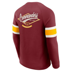 Washington Commanders Darius Rucker Collection Waffle-Knit Raglan Long Sleeve Henley T-Shirt - Burgundy for sale