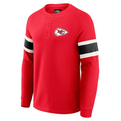 Kansas City Chiefs Darius Rucker Collection Waffle-Knit Raglan Long Sleeve Henley T-Shirt - Red for sale