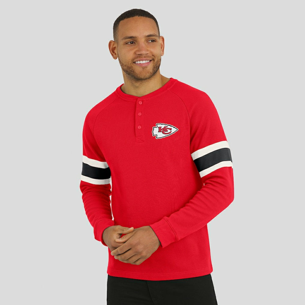 Kansas City Chiefs Darius Rucker Collection Waffle-Knit Raglan Long Sleeve Henley T-Shirt - Red for sale