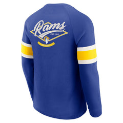 Los Angeles Rams Darius Rucker Collection Waffle-Knit Raglan Long Sleeve Henley T-Shirt - Royal on sale