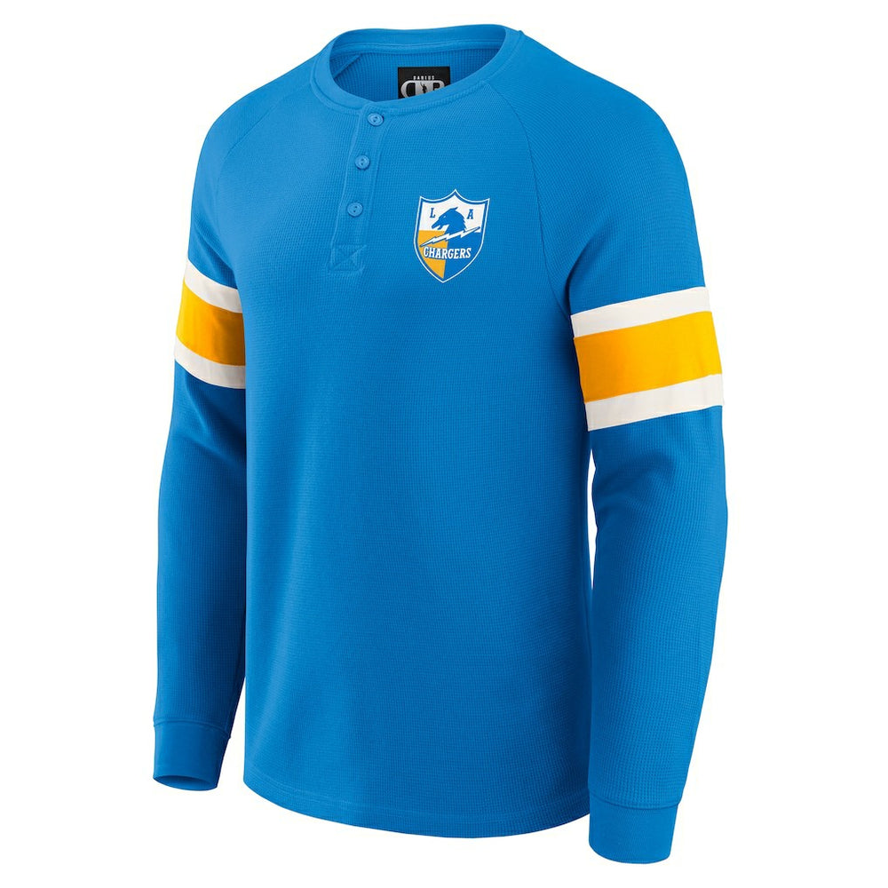 Los Angeles Chargers Darius Rucker Collection Waffle-Knit Raglan Long Sleeve Henley T-Shirt - Powder Blue online
