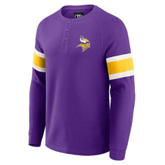 Minnesota Vikings Darius Rucker Collection Waffle-Knit Raglan Long Sleeve Henley T-Shirt - Purple online