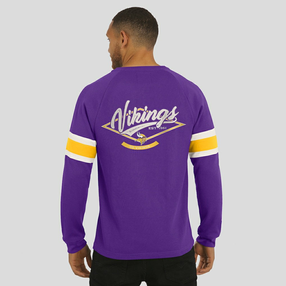 Minnesota Vikings Darius Rucker Collection Waffle-Knit Raglan Long Sleeve Henley T-Shirt - Purple online