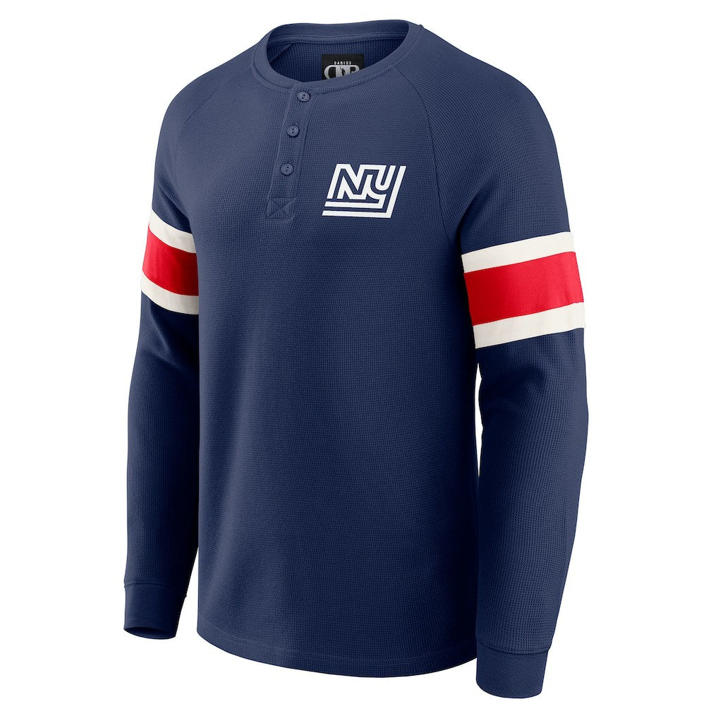New York Giants Darius Rucker Collection Waffle-Knit Raglan Long Sleeve Henley T-Shirt - Navy discount