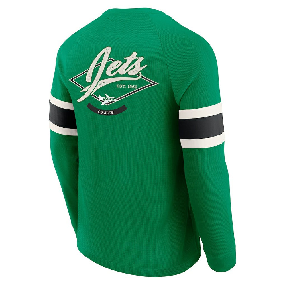 New York Jets Darius Rucker Collection Waffle-Knit Raglan Long Sleeve Henley T-Shirt - Kelly Green online