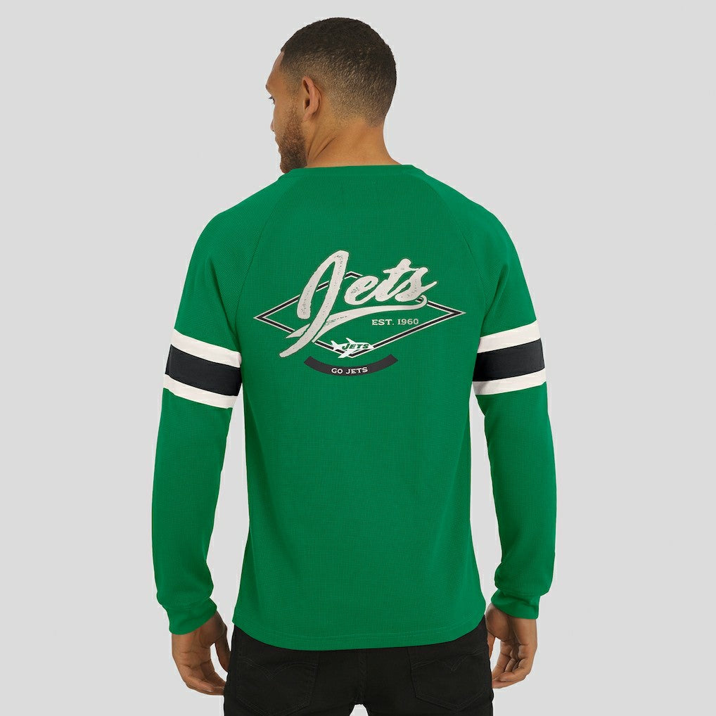New York Jets Darius Rucker Collection Waffle-Knit Raglan Long Sleeve Henley T-Shirt - Kelly Green online