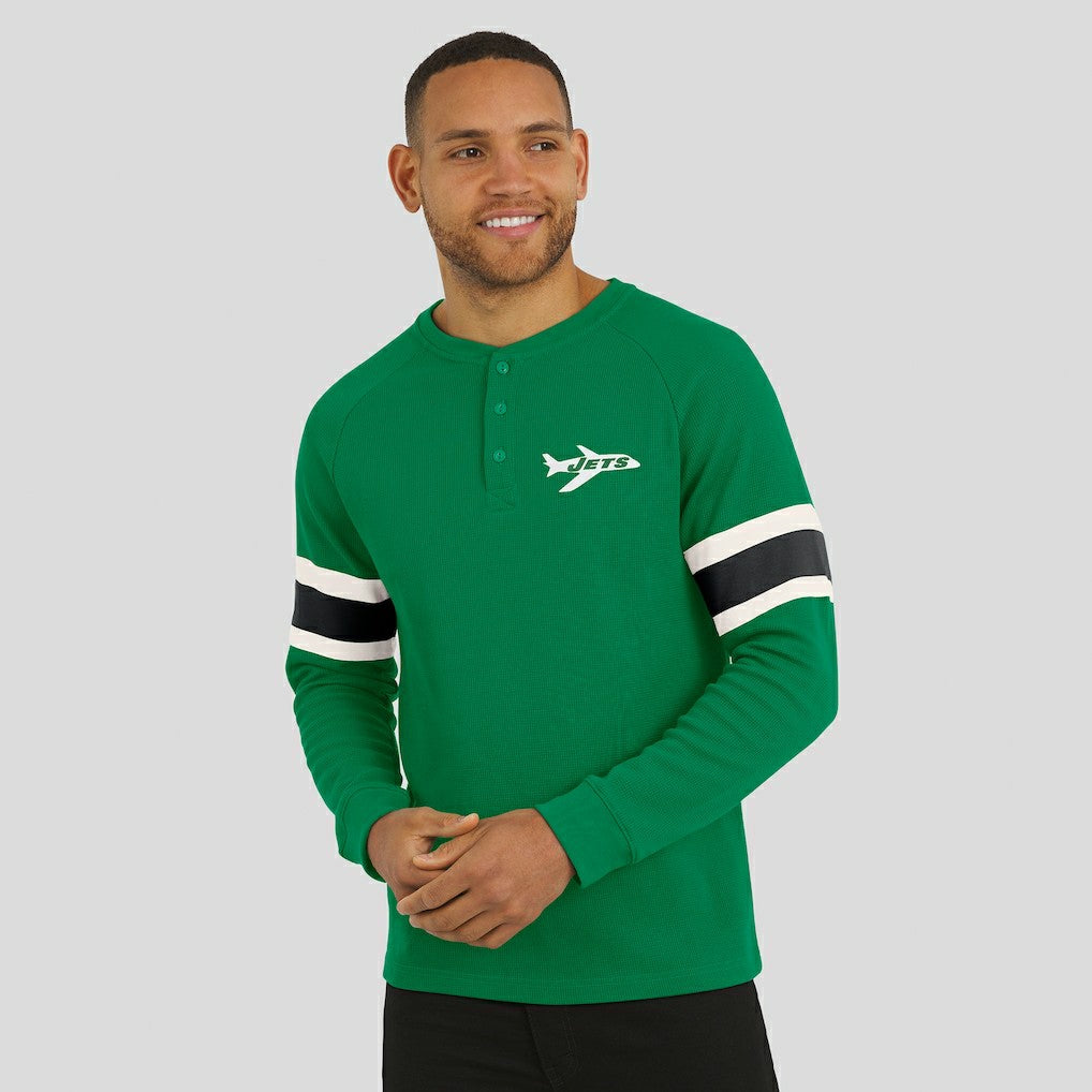 New York Jets Darius Rucker Collection Waffle-Knit Raglan Long Sleeve Henley T-Shirt - Kelly Green online