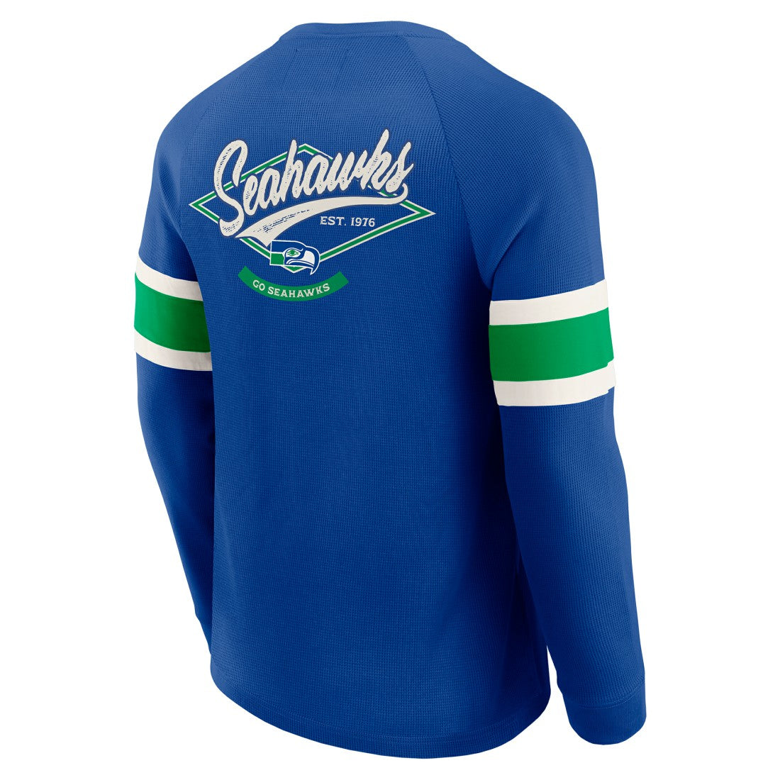 Seattle Seahawks Darius Rucker Collection Waffle-Knit Raglan Long Sleeve Henley T-Shirt - College Navy online
