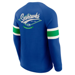 Seattle Seahawks Darius Rucker Collection Waffle-Knit Raglan Long Sleeve Henley T-Shirt - College Navy online