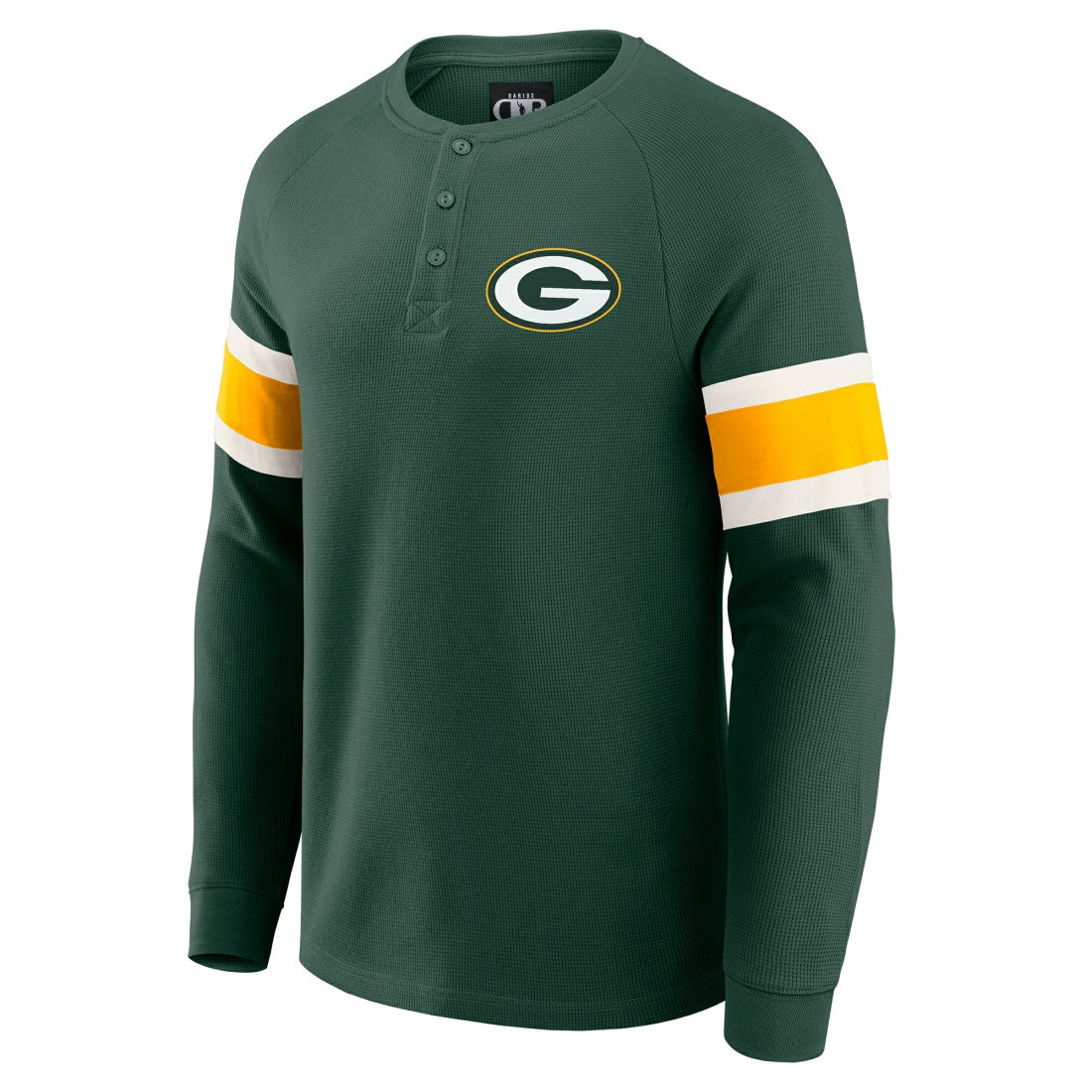 Green Bay Packers Darius Rucker Collection Waffle-Knit Raglan Long Sleeve Henley T-Shirt - Green for sale