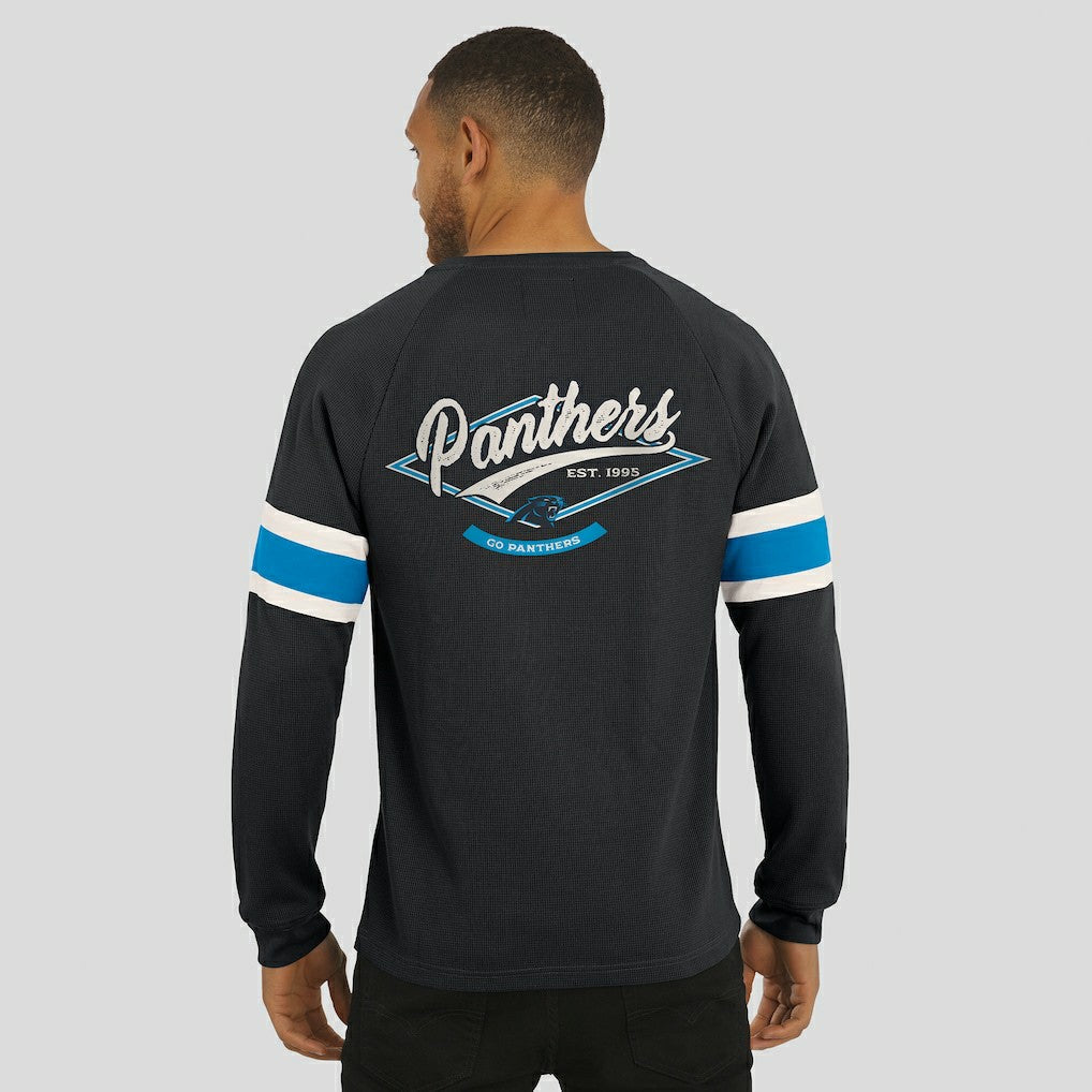 Carolina Panthers Darius Rucker Collection Waffle-Knit Raglan Long Sleeve Henley T-Shirt - Black cheap