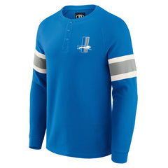 Detroit Lions Darius Rucker Collection Waffle-Knit Raglan Long Sleeve Henley T-Shirt - Blue sale