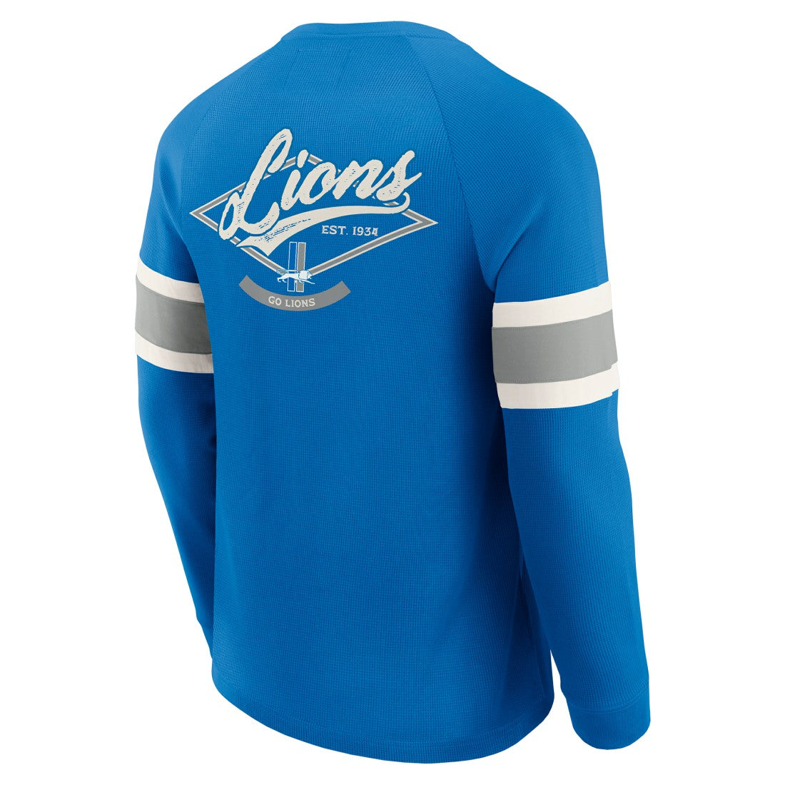 Detroit Lions Darius Rucker Collection Waffle-Knit Raglan Long Sleeve Henley T-Shirt - Blue sale