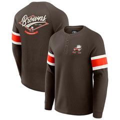 Cleveland Browns Darius Rucker Collection Waffle-Knit Raglan Long Sleeve Henley T-Shirt - Brown online