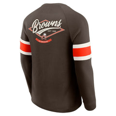 Cleveland Browns Darius Rucker Collection Waffle-Knit Raglan Long Sleeve Henley T-Shirt - Brown online
