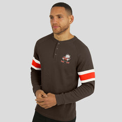Cleveland Browns Darius Rucker Collection Waffle-Knit Raglan Long Sleeve Henley T-Shirt - Brown online