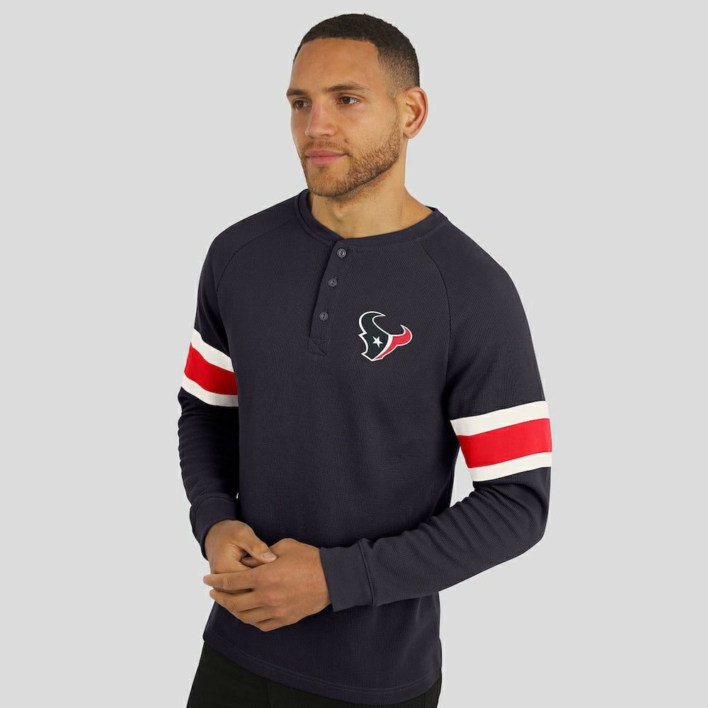 Houston Texans Darius Rucker Collection Waffle-Knit Raglan Long Sleeve Henley T-Shirt - Navy outlet