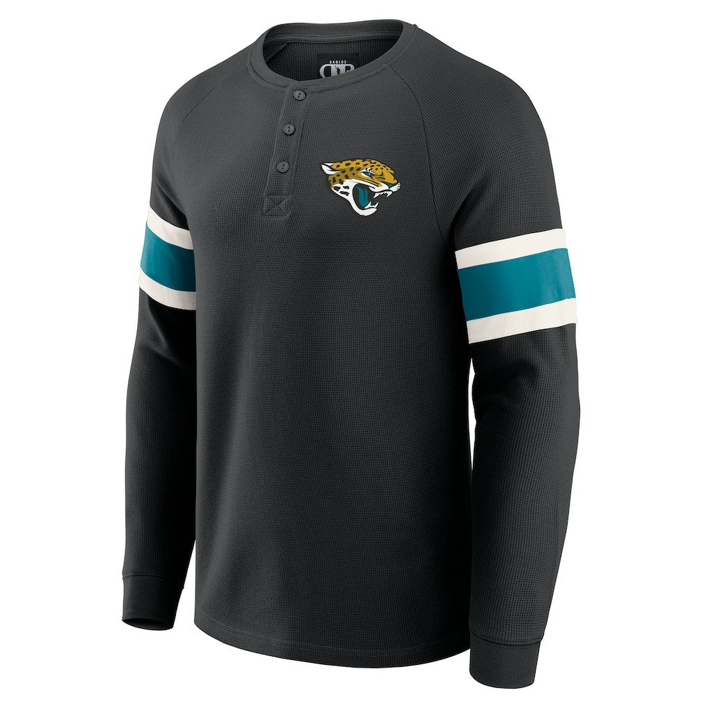 Jacksonville Jaguars Darius Rucker Collection Waffle-Knit Raglan Long Sleeve Henley T-Shirt - Black for sale
