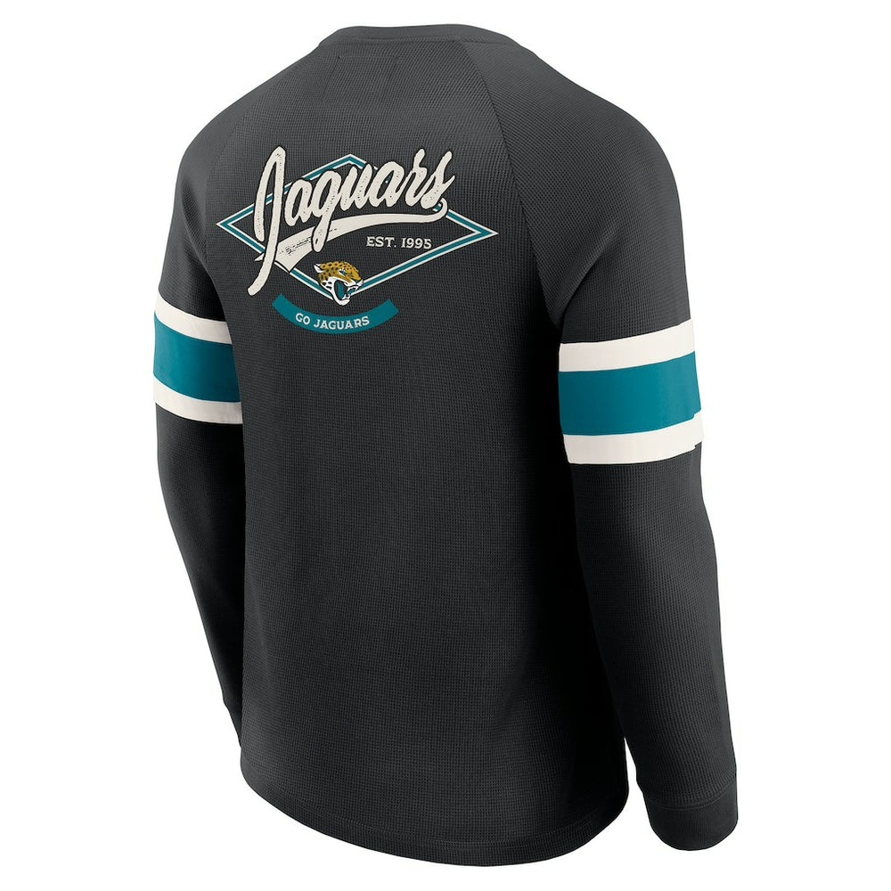 Jacksonville Jaguars Darius Rucker Collection Waffle-Knit Raglan Long Sleeve Henley T-Shirt - Black for sale