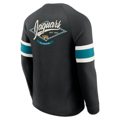 Jacksonville Jaguars Darius Rucker Collection Waffle-Knit Raglan Long Sleeve Henley T-Shirt - Black for sale
