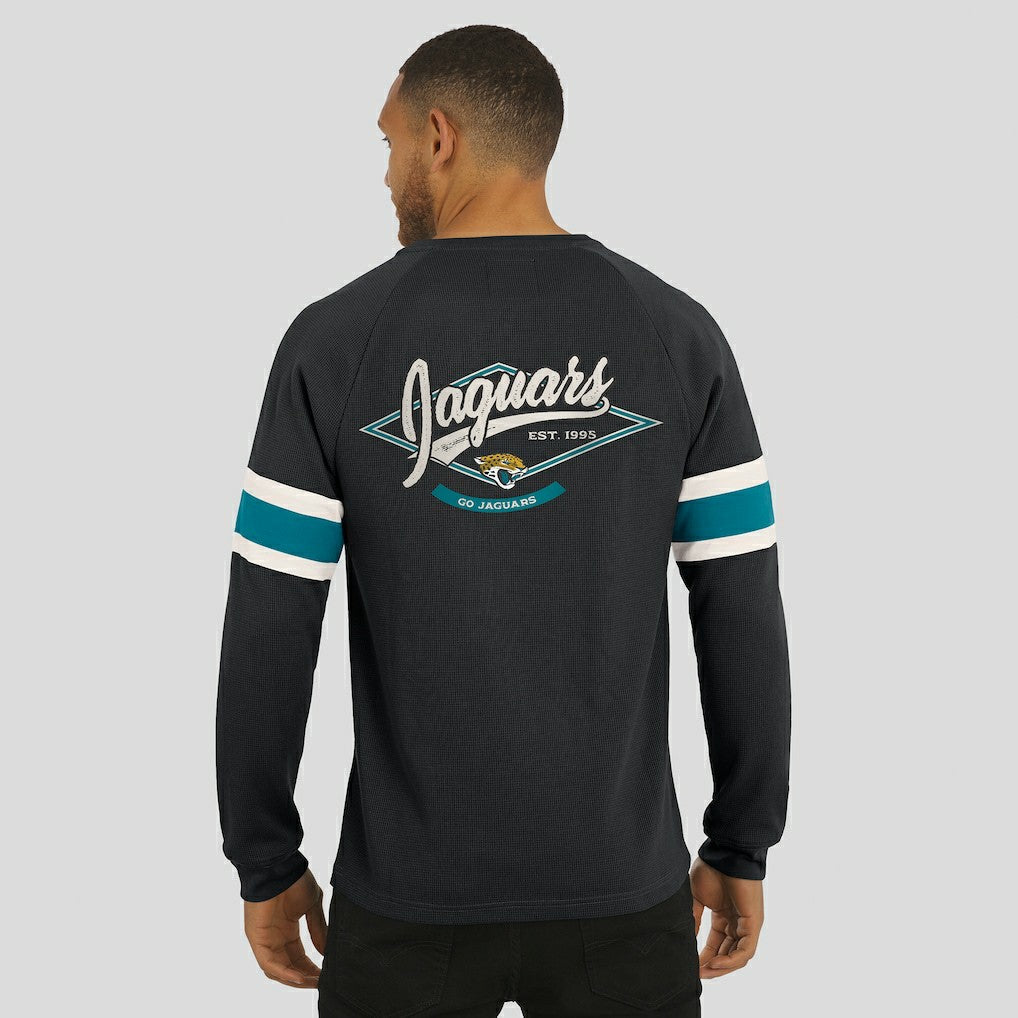 Jacksonville Jaguars Darius Rucker Collection Waffle-Knit Raglan Long Sleeve Henley T-Shirt - Black for sale