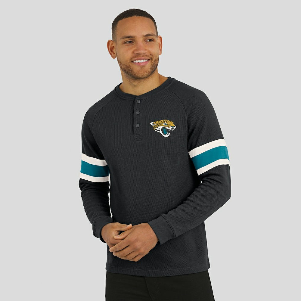 Jacksonville Jaguars Darius Rucker Collection Waffle-Knit Raglan Long Sleeve Henley T-Shirt - Black for sale
