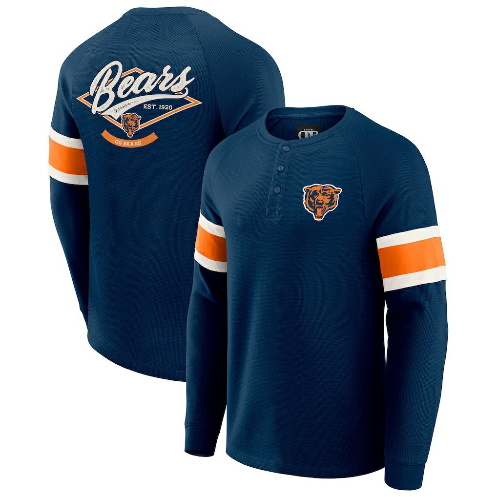 Chicago Bears Darius Rucker Collection Waffle-Knit Raglan Long Sleeve Henley T-Shirt - Navy sale