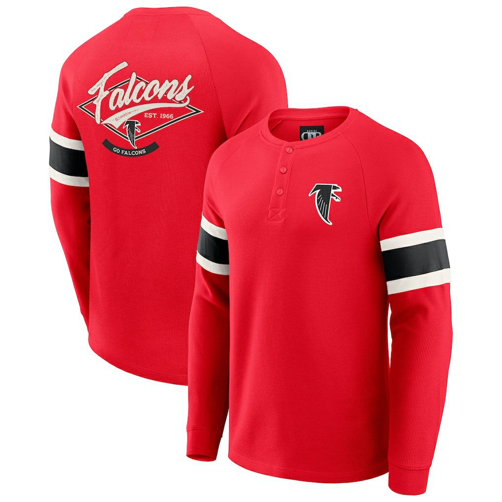 Atlanta Falcons Darius Rucker Collection Waffle-Knit Raglan Long Sleeve Henley T-Shirt - Red discount